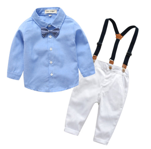 Little Gentleman Bow Tie Bib Pants Set