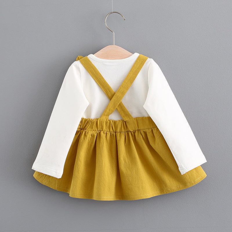 Autumn new Korean children's clothing, girls cute rabbit dress, baby baby princess dress 916