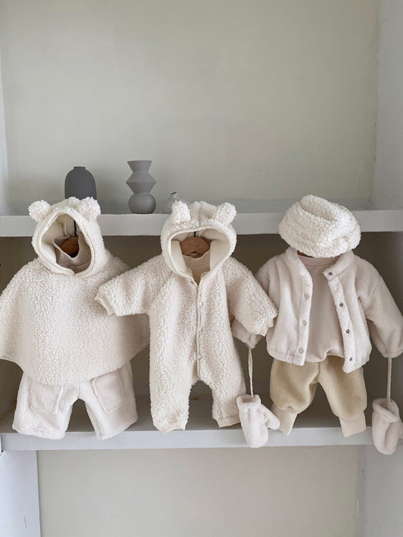 Snuggle Bear Hooded Baby Romper