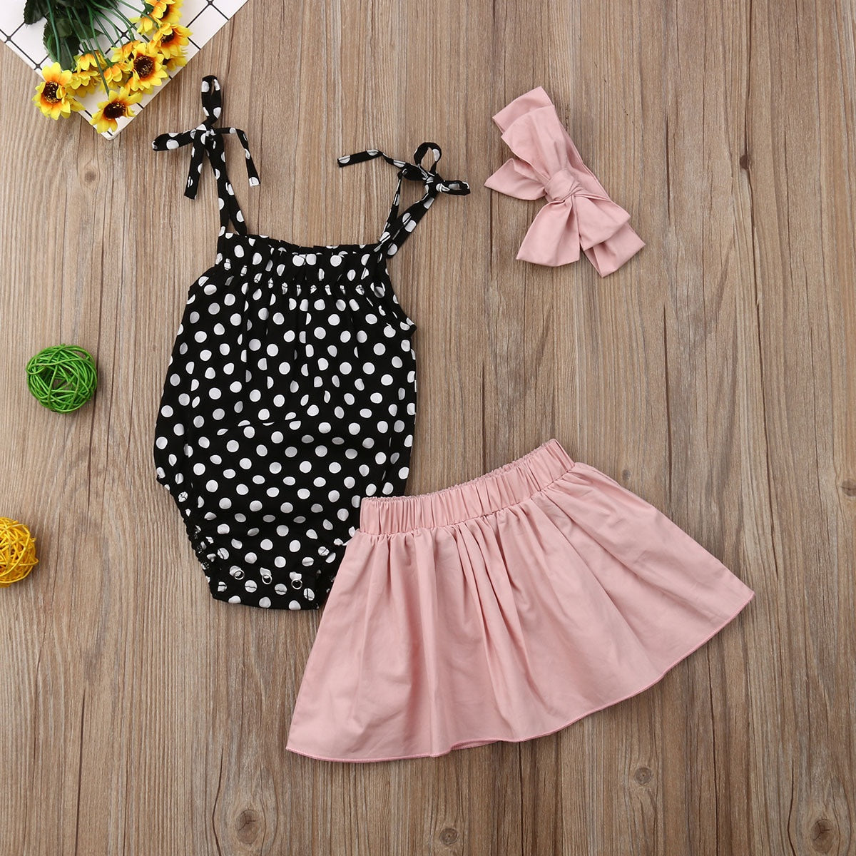 Cute Baby Girl 3-Piece Outfit Set