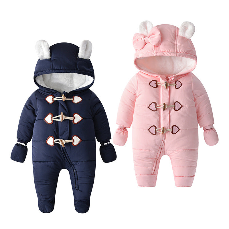 Aurora Frost Luxe Baby Snowsuit – Premium Winter One-Piece for Newborns