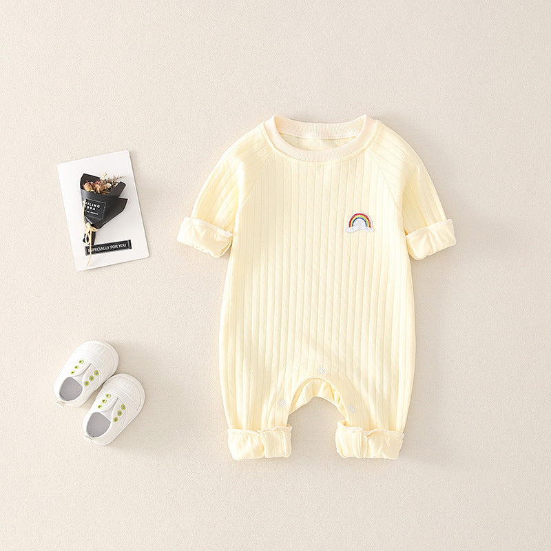 🌈 Little Horizon Ribbed Baby Romper