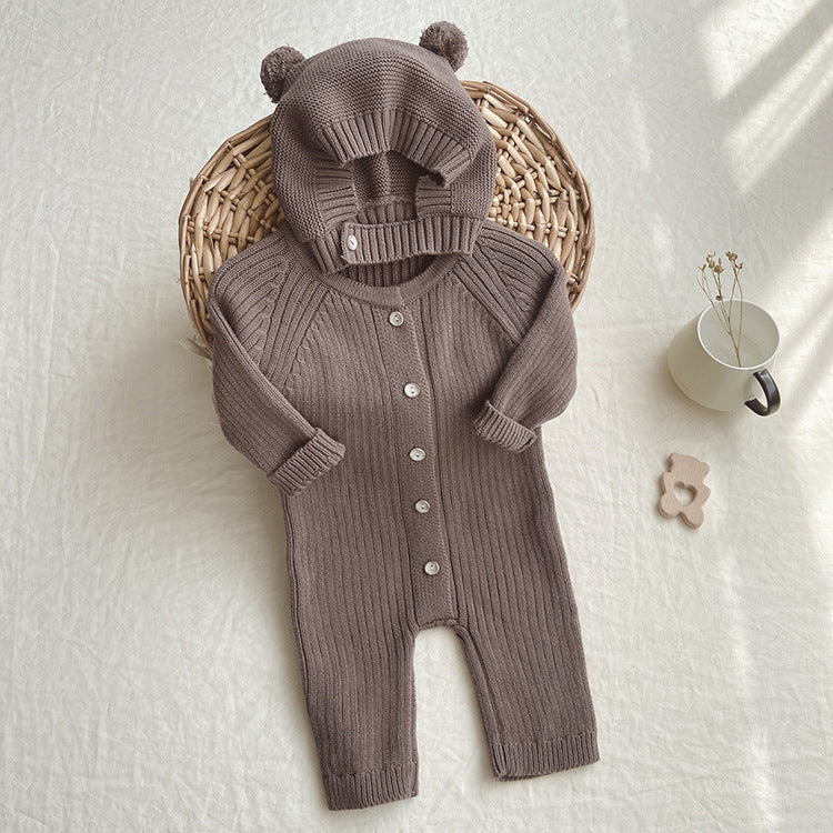 Little Bear Knit Baby Romper Set1234