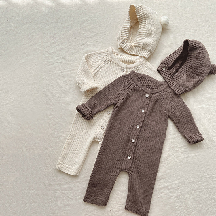 Little Bear Knit Baby Romper Settttt