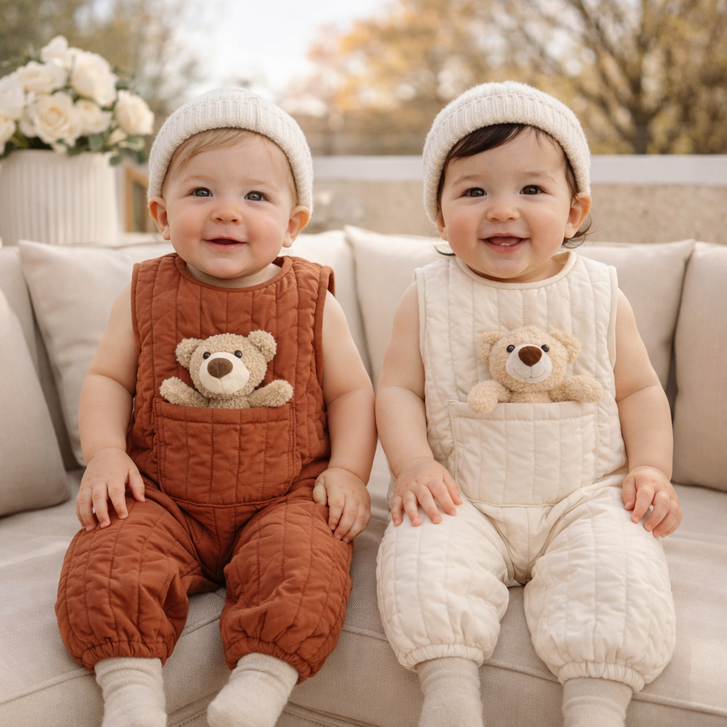 Little Bear Quilted Baby Jumpsuit