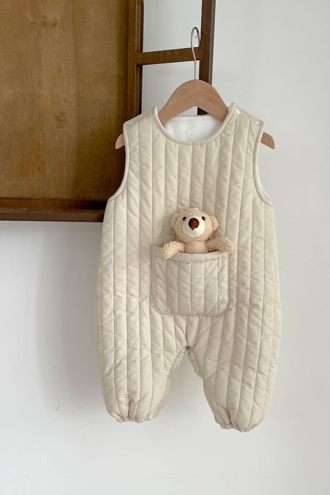 Little Bear Quilted Baby Jumpsuit | Warm Unisex Outfit1