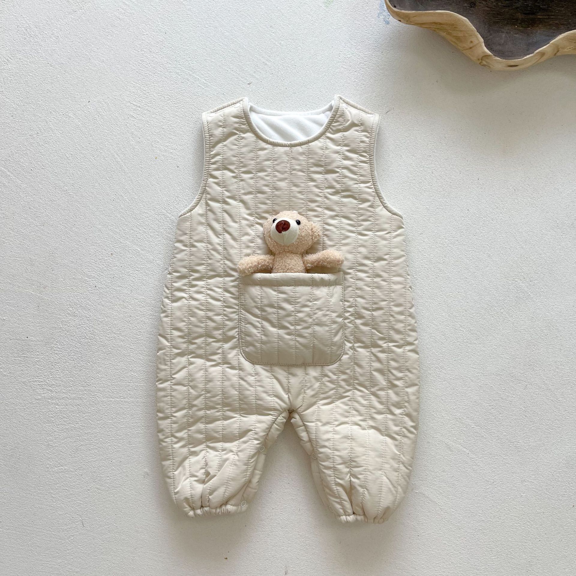 Little Bear Quilted Baby Jumpsuit | Warm Unisex Outfit11