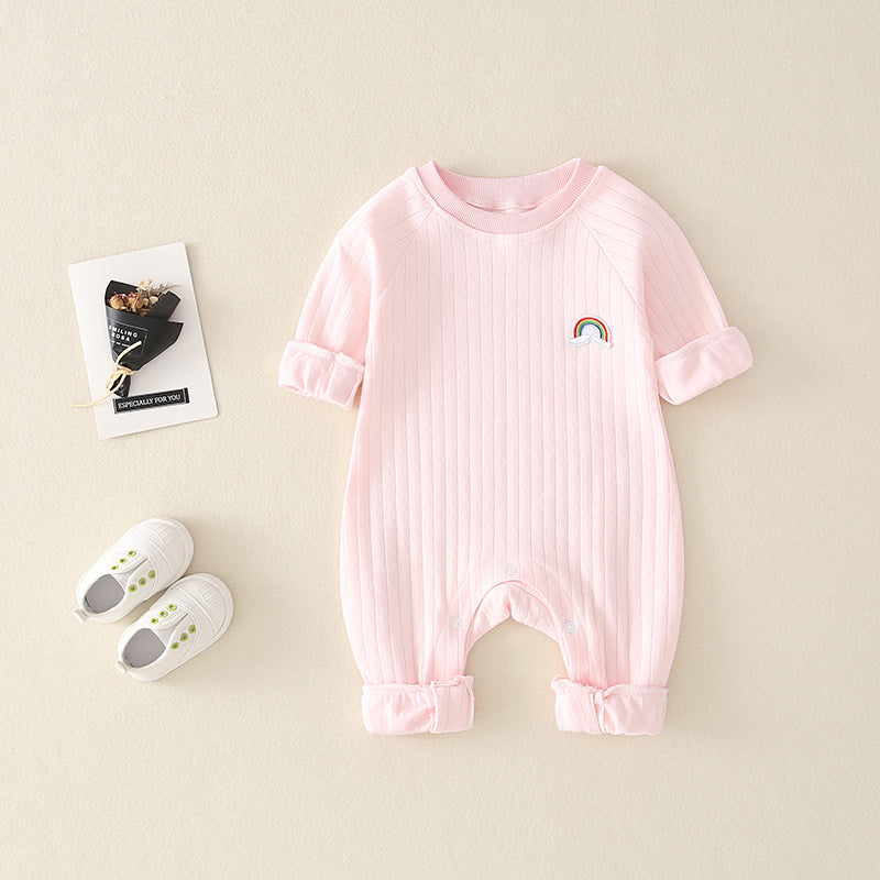 🌈 Little Horizon Ribbed Baby Romper