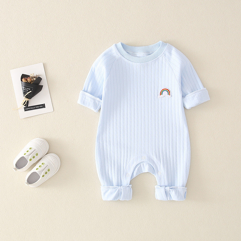 🌈 Little Horizon Ribbed Baby Romper