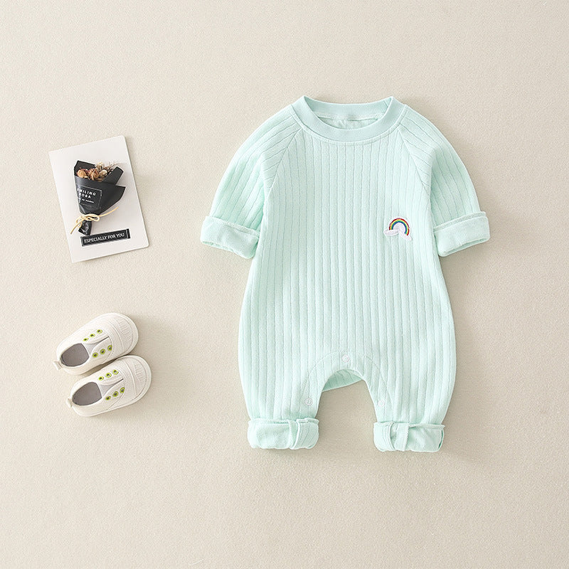 🌈 Little Horizon Ribbed Baby Romper