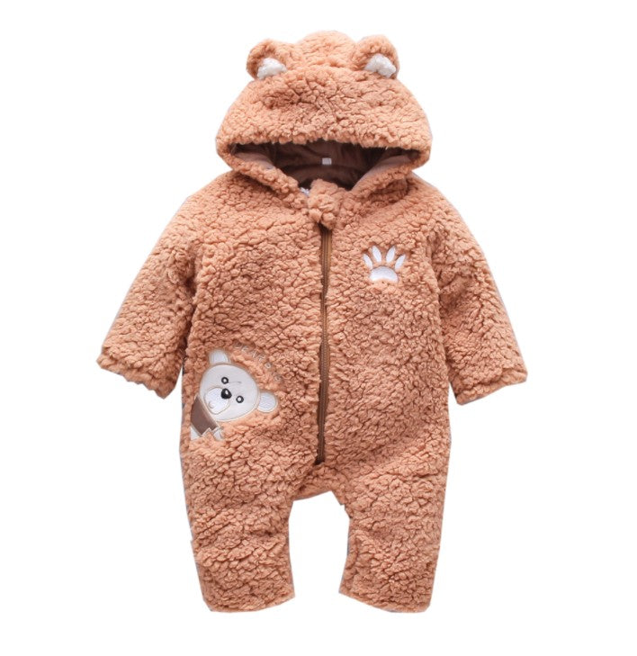 Luxury Winter Baby Fleece Romper | Unisex Cotton