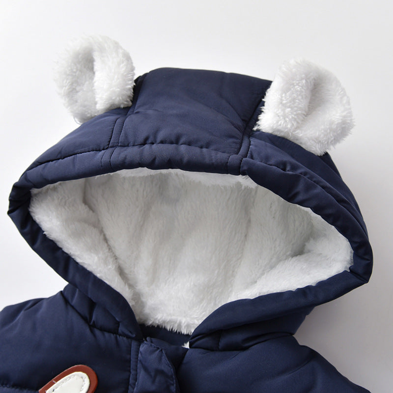 Aurora Frost Luxe Baby Snowsuit – Premium Winter One-Piece for Newborns