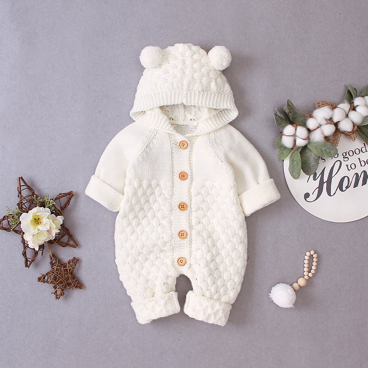 Snowberry Knit Baby Romper