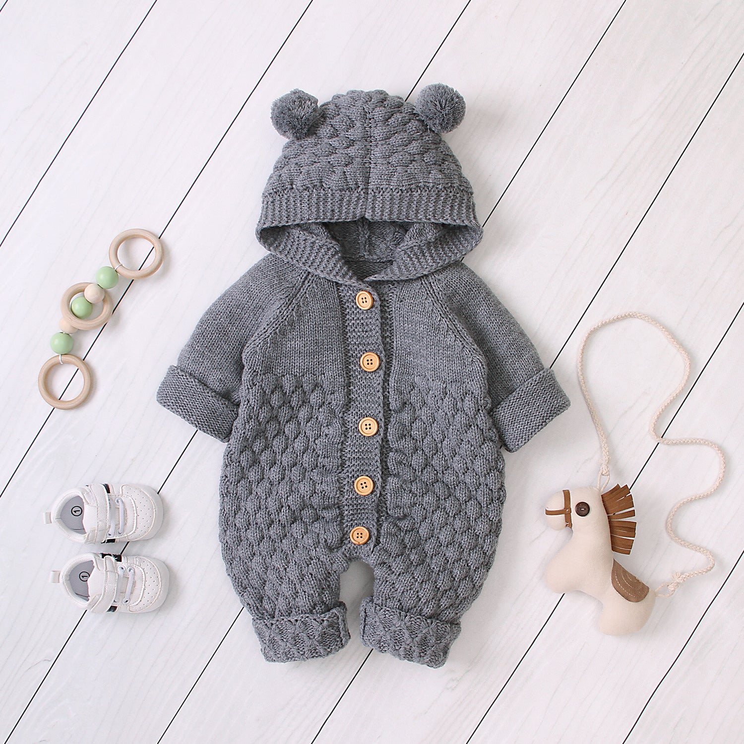 Snowberry Knit Baby Romper | Luxury Winter Knit