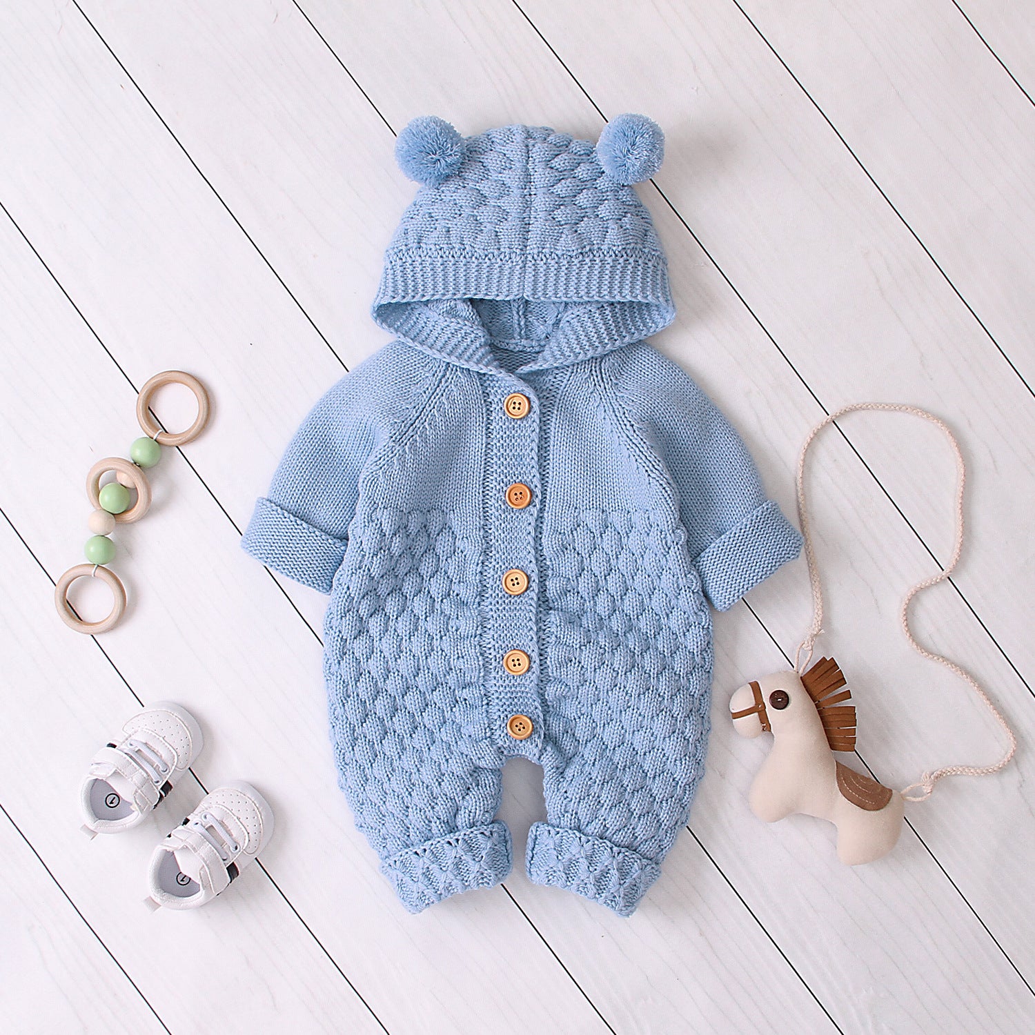 Snowberry Knit Baby Romper | Luxury Winter Knit