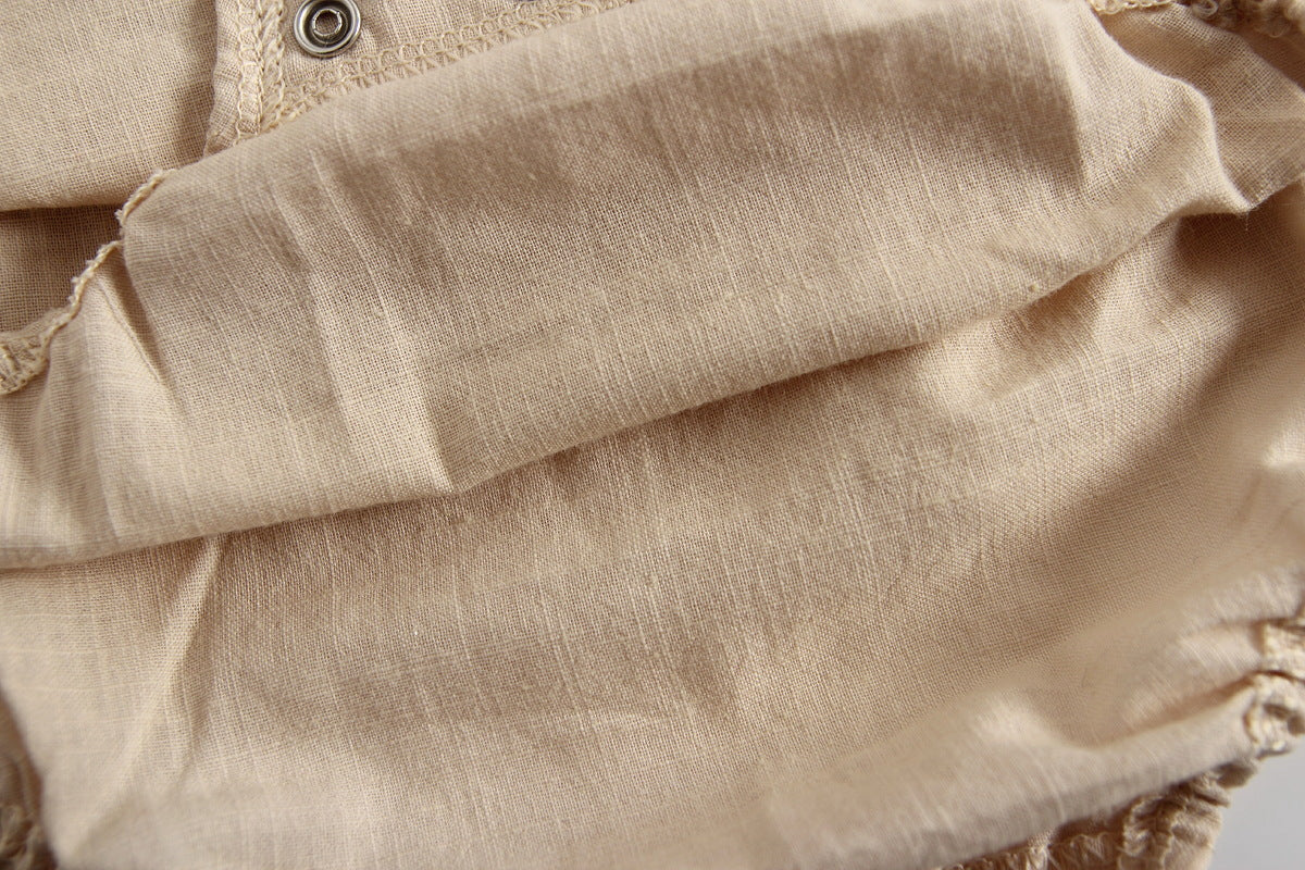Soft Linen Princess Baby Romper