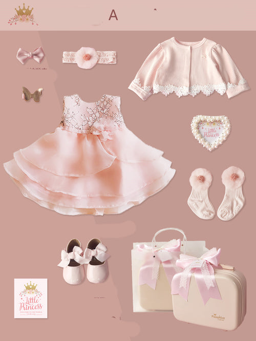 Baby High-End Gift Box Little Princess Lace Dress Set